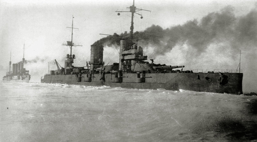 Detail of The Ice Cruise of the Baltic Fleet, The battleship Sevastopol, 1918 by Anonymous