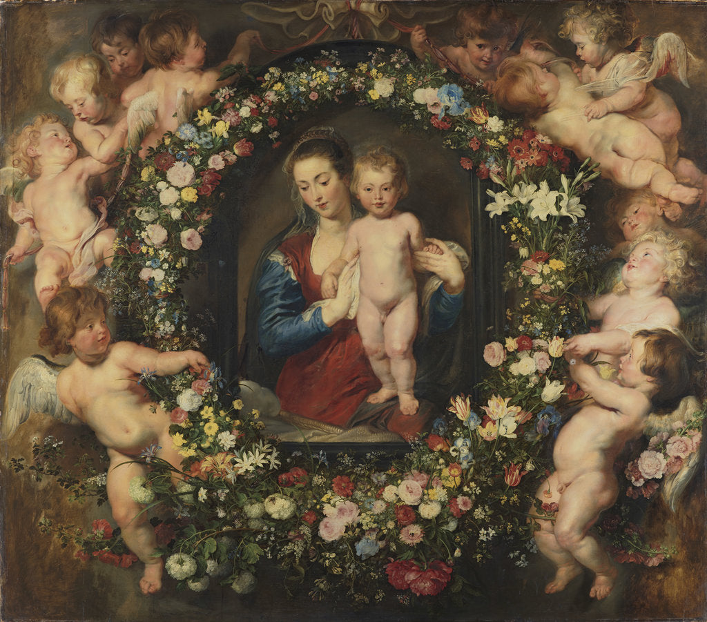 Detail of Madonna in a Garland of Flowers, c. 1616-1618 by Anonymous