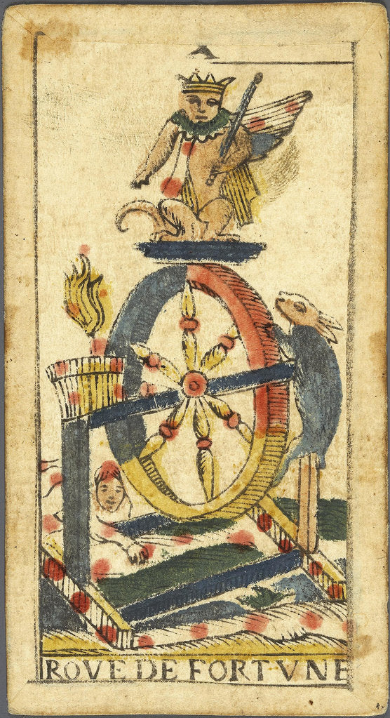 Detail of La Roue de Fortune (Wheel of Fortune), Tarot card, Early 18th cen by Anonymous