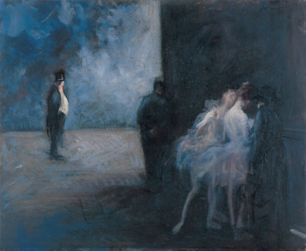 Detail of Backstage - Symphony in Blue, Between 1900 and 1923 by Anonymous