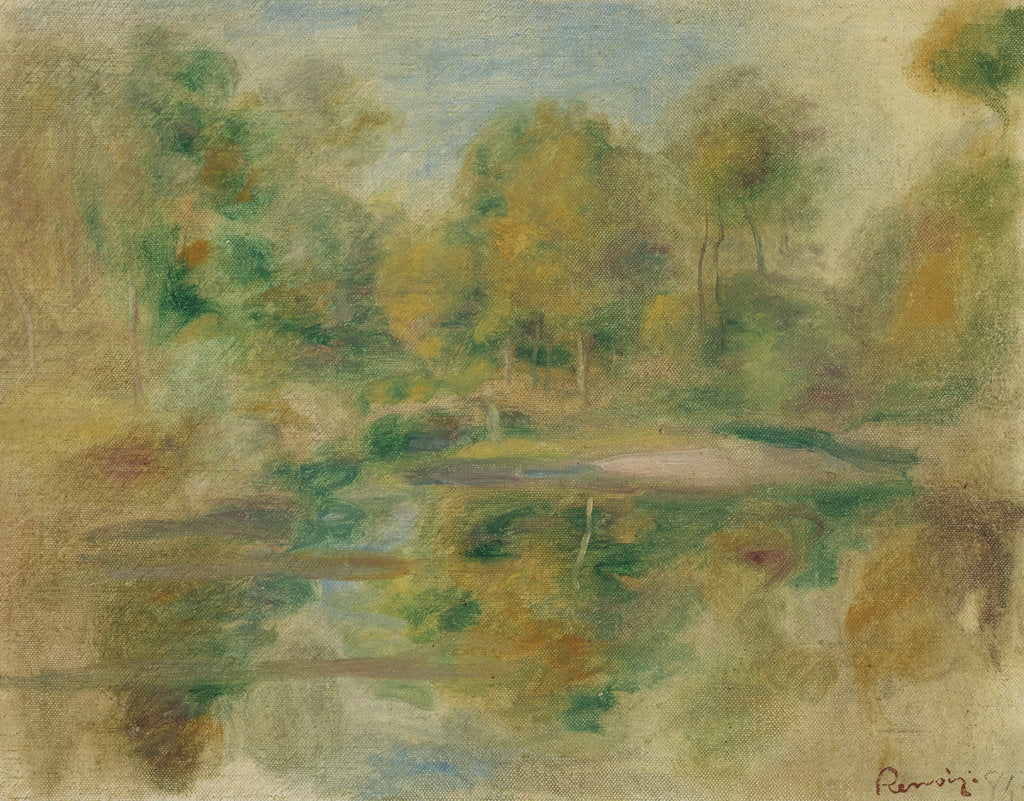 Detail of Pond and trees, 1913 by Anonymous