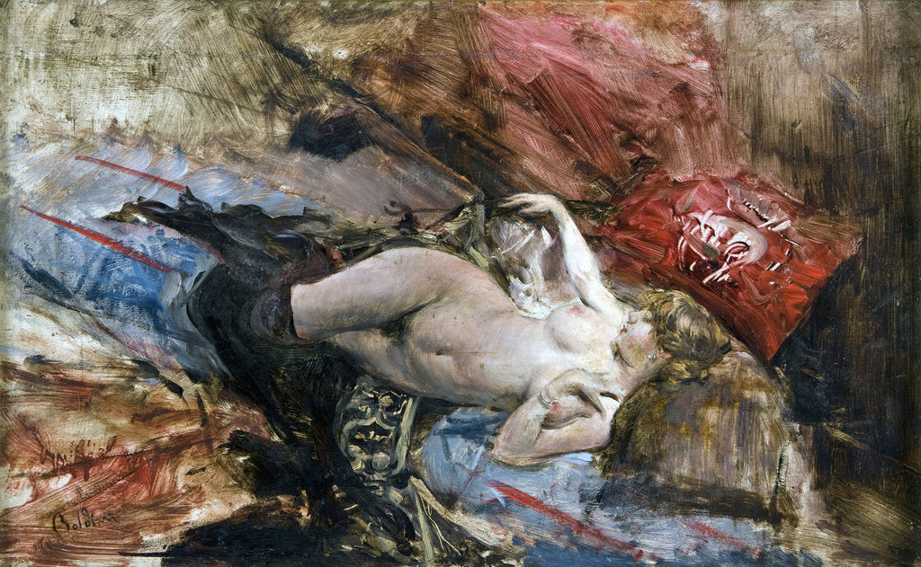 Detail of Nude with black stockings, 1884 by Anonymous