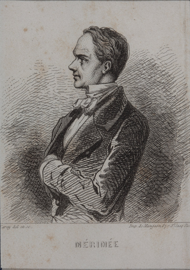 Detail of Portrait of the writer Prosper Mérimée, 1857 by Anonymous