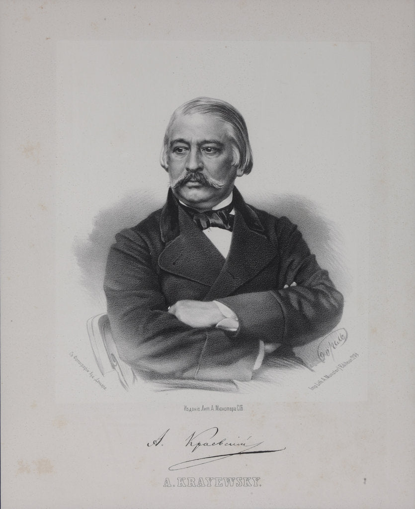 Detail of Portrait of the Publisher Andrey Alexandrovich Krayevsky, 1860s by Anonymous
