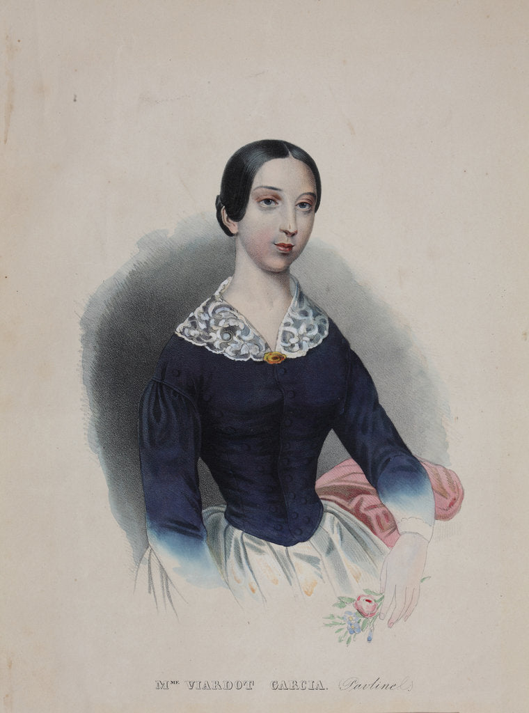 Detail of Portrait of the singer and composer Pauline Viardot, 1840s by Anonymous
