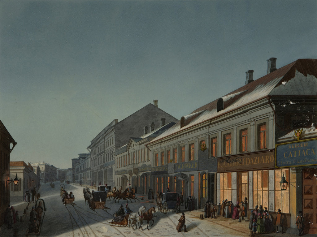 Detail of Kuznetsky Most (Blacksmiths Bridge) in Moscow, 1850s by Anonymous