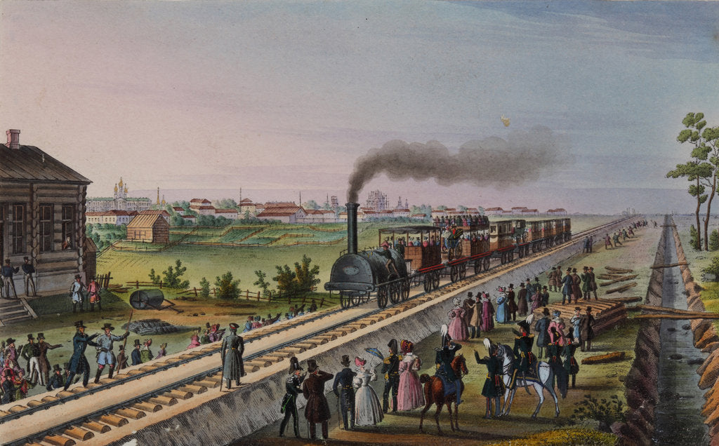 Detail of Arrival of the first train from St, Petersburg to Tsarskoye Selo on 30 October 1837, Early 1840s by Anonymous