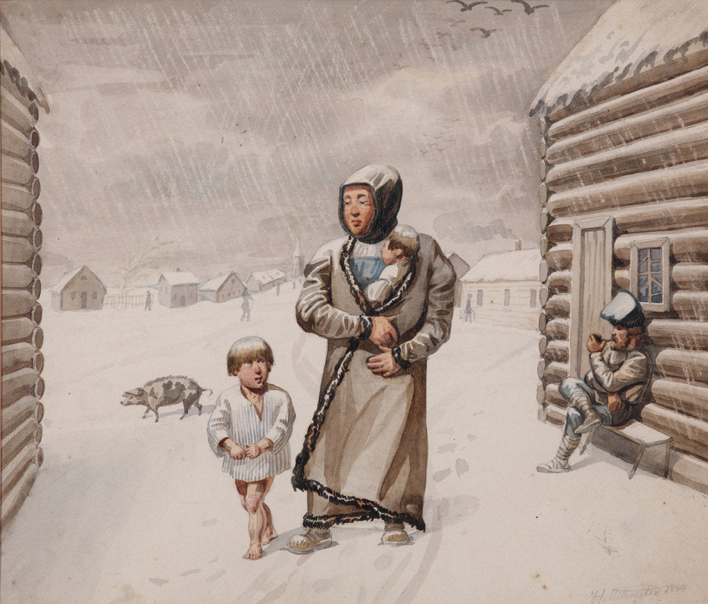 Detail of Street Scene in Moscow, 1834 by Anonymous