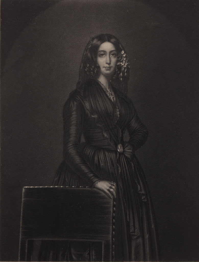 Detail of Portrait of the author George Sand, c. 1840 by Anonymous