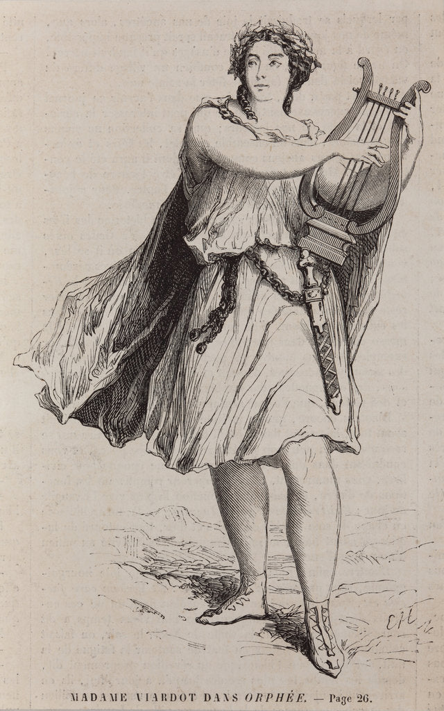 Detail of Pauline Viardot as Orfeo in the opera Orpheo ed Euridice by Ch, Gluck, 1890 by Anonymous