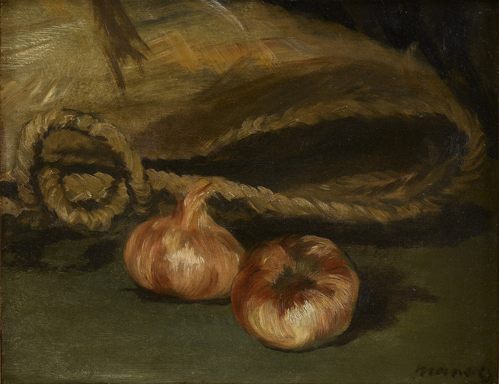 Detail of Still life with bag and garlic, 1861-1862 by Anonymous