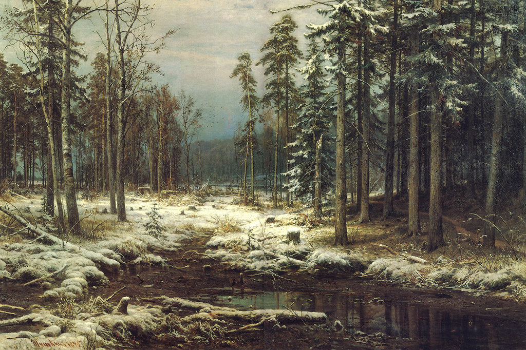 Detail of First snow, 1875 by Anonymous