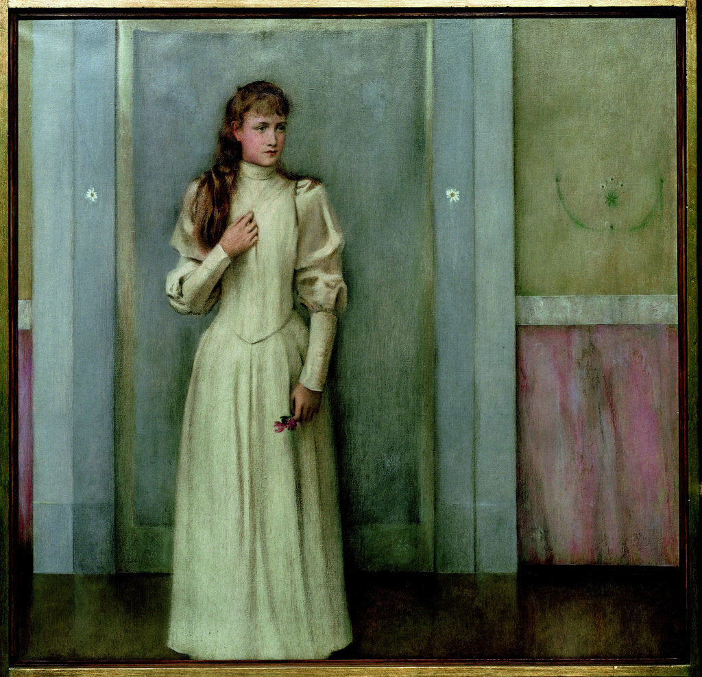 Detail of Portrait of Marguerite Landuyt, 1896 by Anonymous