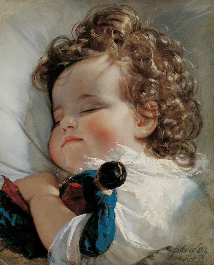 Detail of Portrait of Princess Marie Franziska von Liechtenstein at the age of two years, 1836 by Anonymous