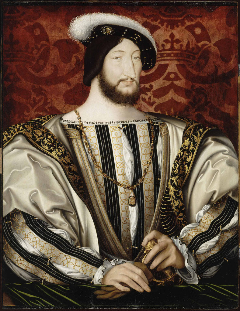Detail of Portrait of Francis I, King of France, Duke of Brittany, Count of Provence, ca 1530 by Anonymous