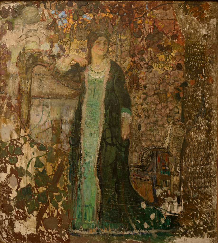 Detail of Harpist, Portrait of Tatiana Sergeevna Bartseva, 1908 by Anonymous