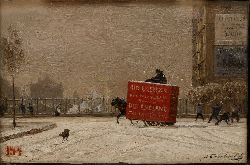 Detail of Winter in Paris, 1870s by Anonymous