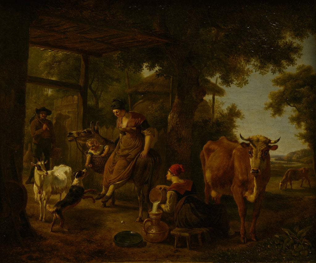Detail of On the farm, A scene from rural life, Second Half of the 18th cen by Anonymous