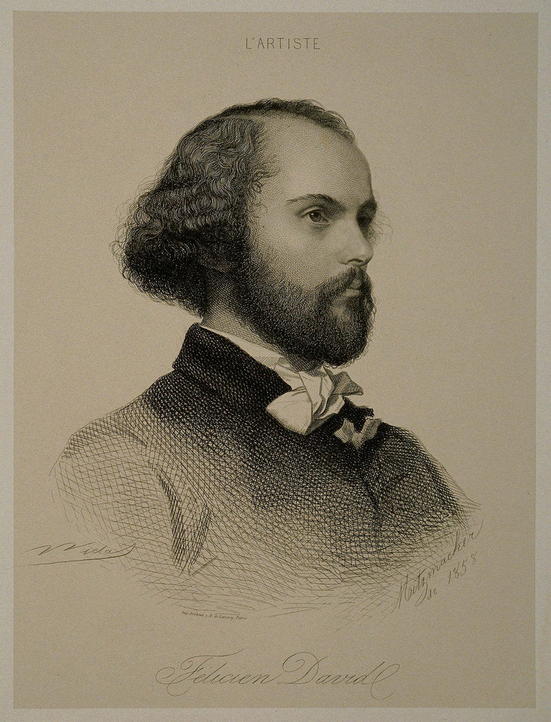 Detail of Portrait of the composer Félicien-César David by Anonymous