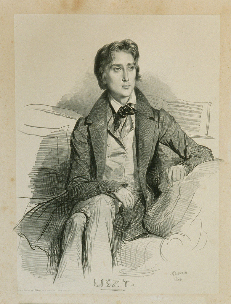 Detail of Portrait of the composer Franz Liszt by Anonymous