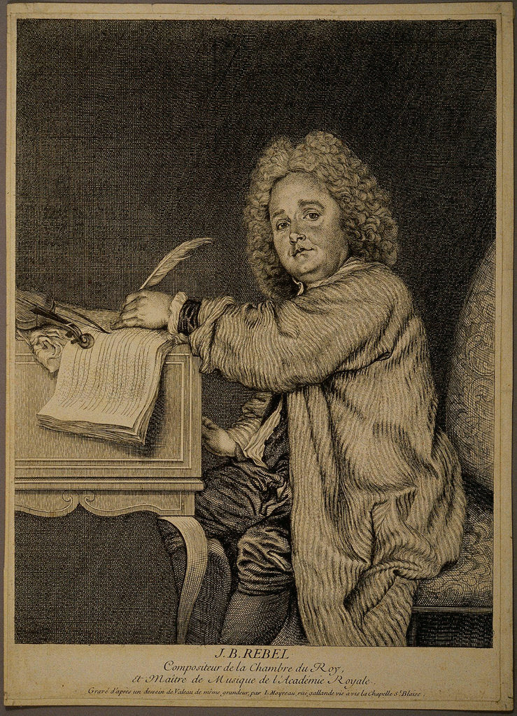 Detail of Portrait of the composer Jean-Féry Rebel by Anonymous