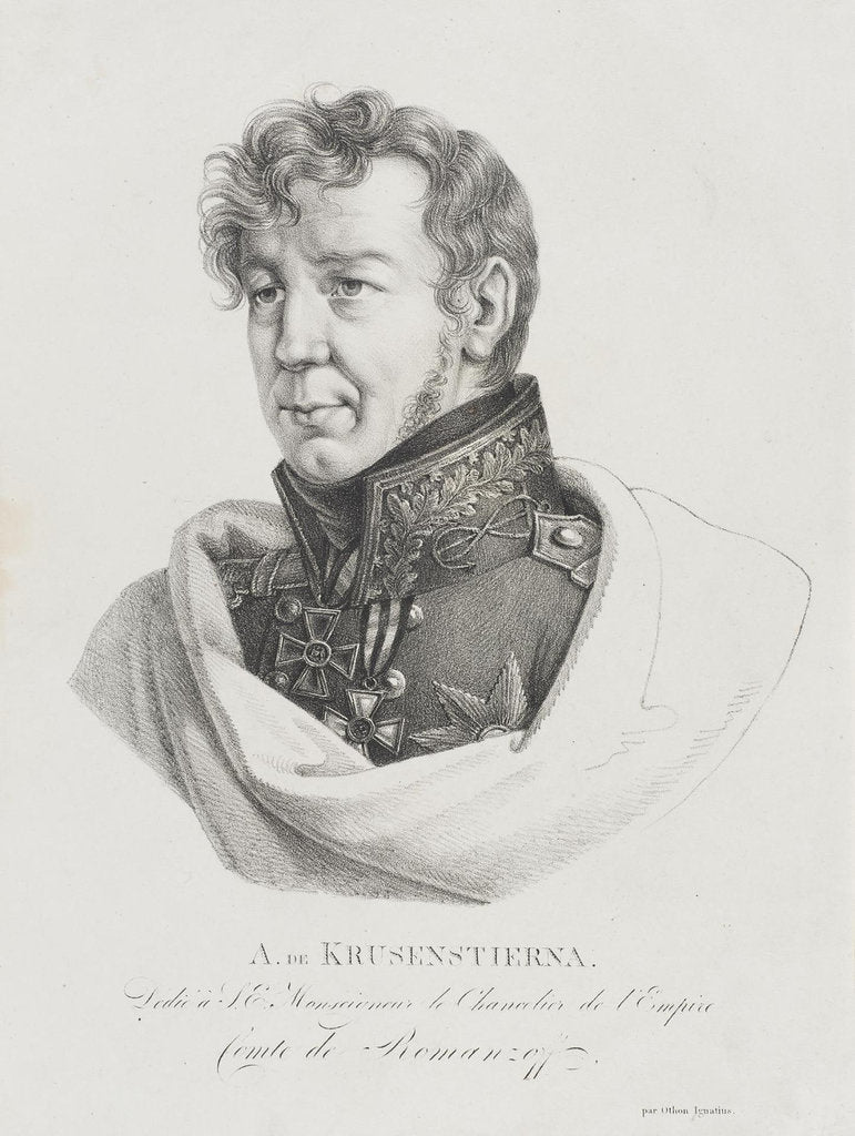 Detail of Portrait of the Explorer Admiral Ivan (Adam) Krusenstern by Anonymous