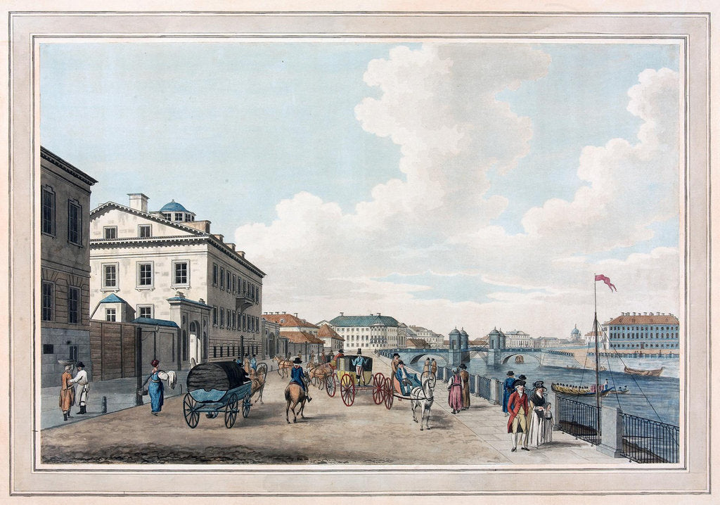 Detail of View of the Fontanka Embankment near the Simeon bridge in St. Petersburg by Anonymous