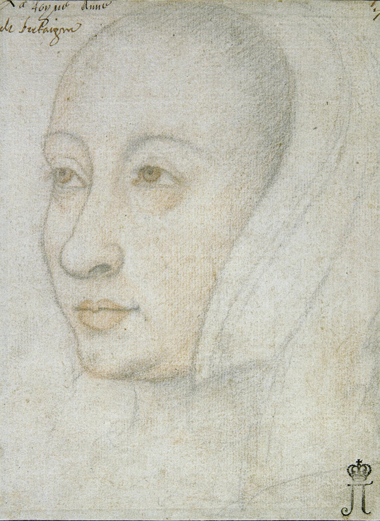Detail of Portrait of Anne of Brittany by Anonymous