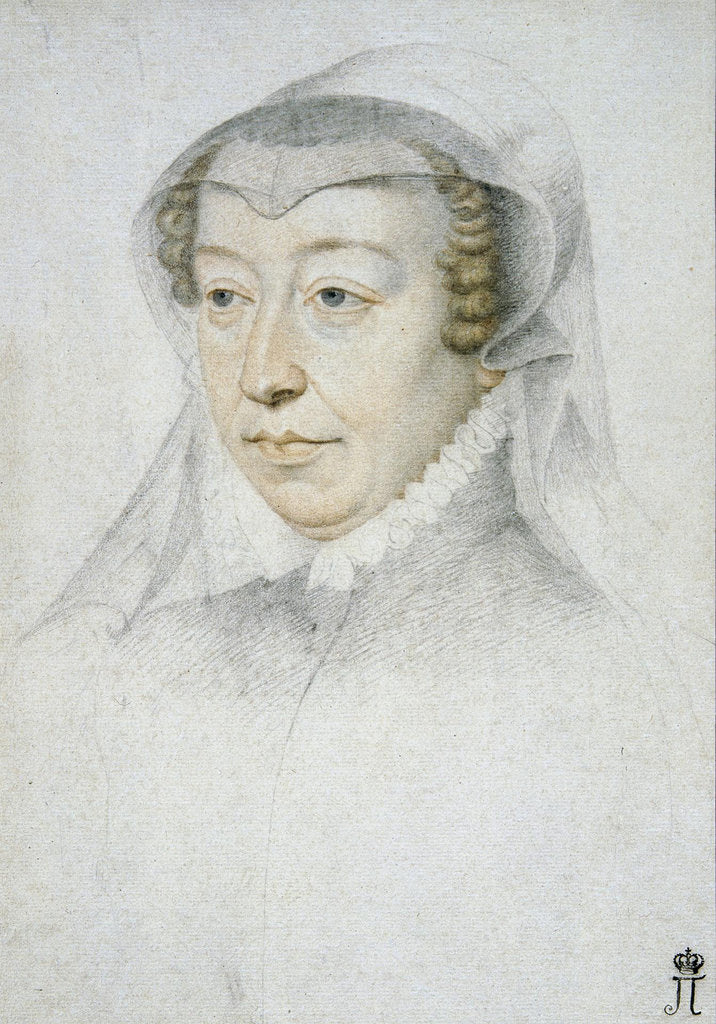 Detail of Portrait of Catherine de Medici by Anonymous