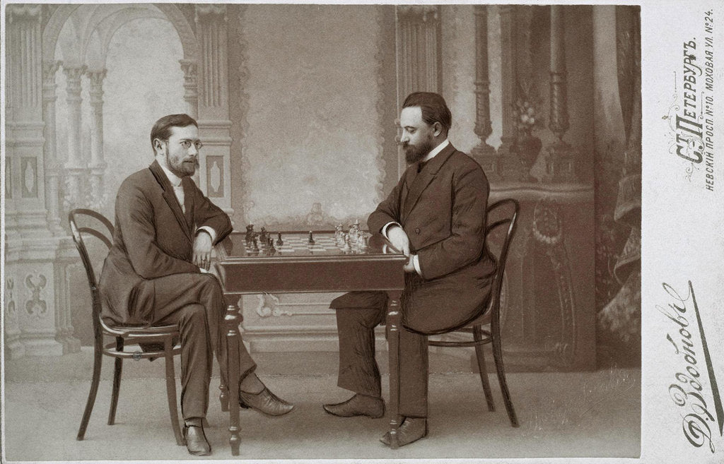 Detail of Mikhail Chigorin and Siegbert Tarrasch in Petersburg, 1893 by Anonymous