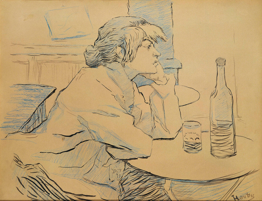 Detail of The Drinker (Suzanne Valadon) by Anonymous