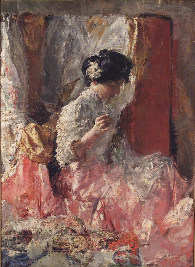 Detail of The Embroideress by Anonymous