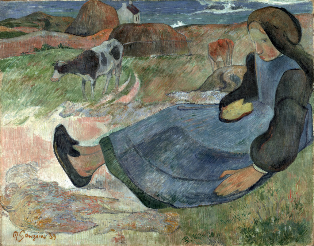 Detail of Seated Breton Girl by Anonymous