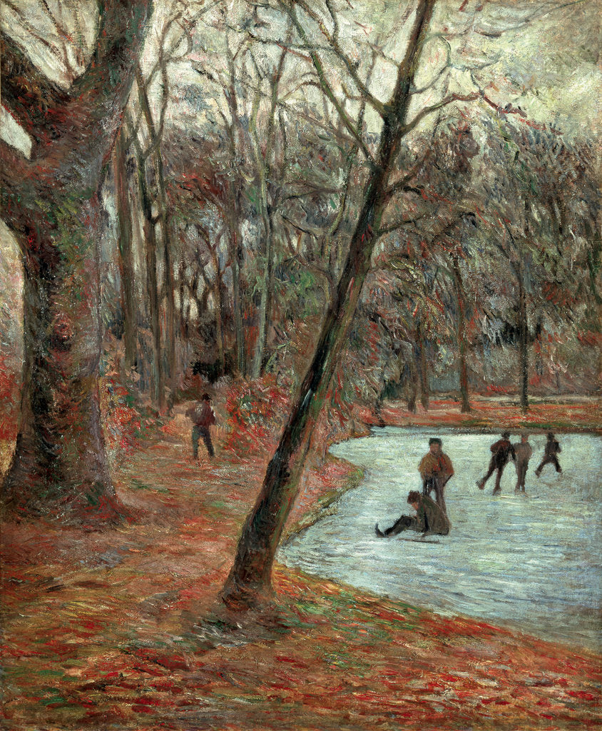 Detail of Skaters in the Frederiksberg Park by Anonymous