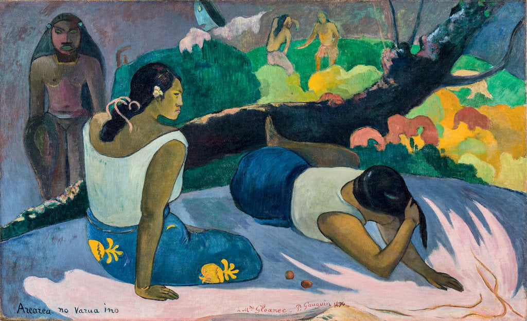 Detail of Arearea no Varua ino (Words of the Devil or Reclining Tahitian Women) by Anonymous