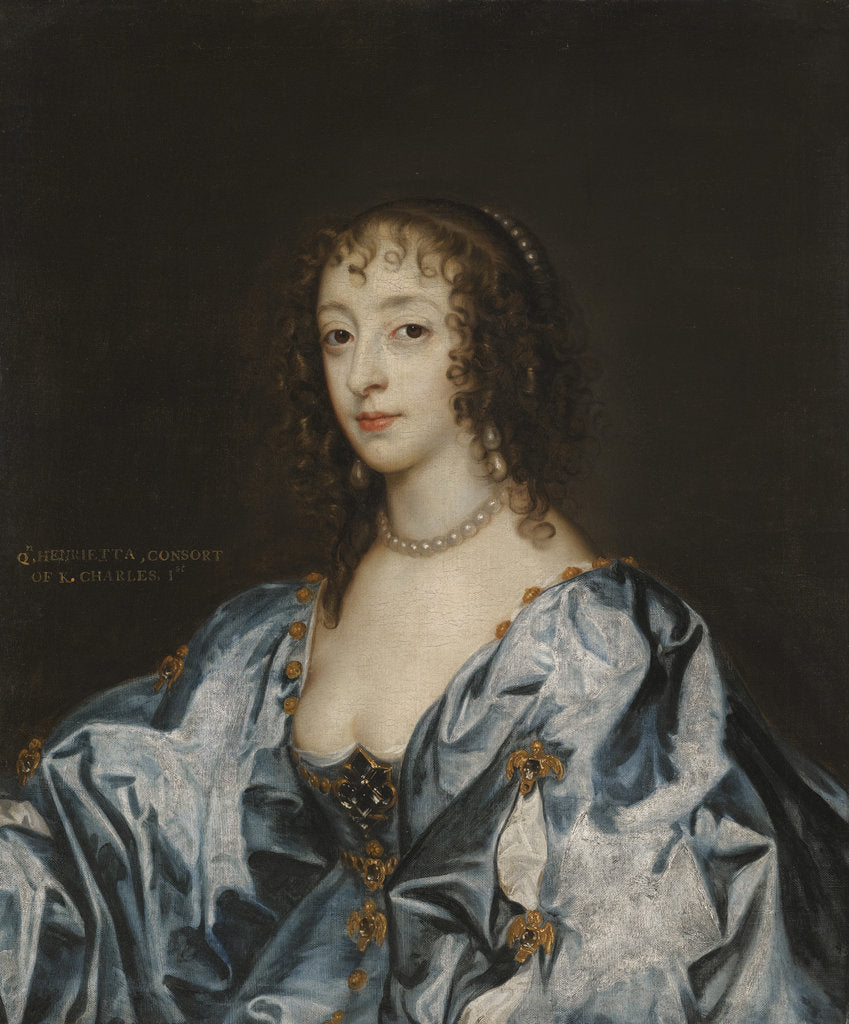 Detail of Portrait of Queen Henrietta Maria of France by Anonymous