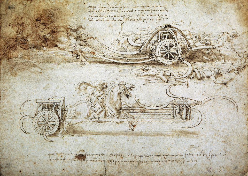 Detail of Study of a scythed chariot by Anonymous