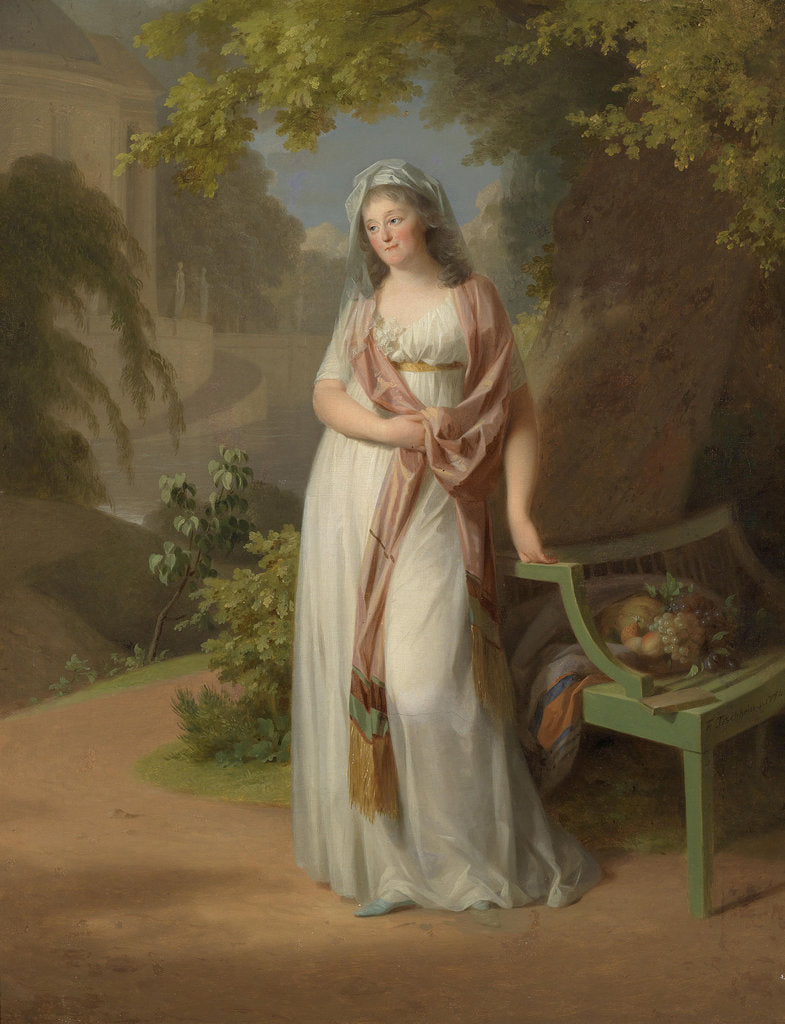 Detail of Portrait of Margravine Luise von Anhalt-Dessau by Anonymous