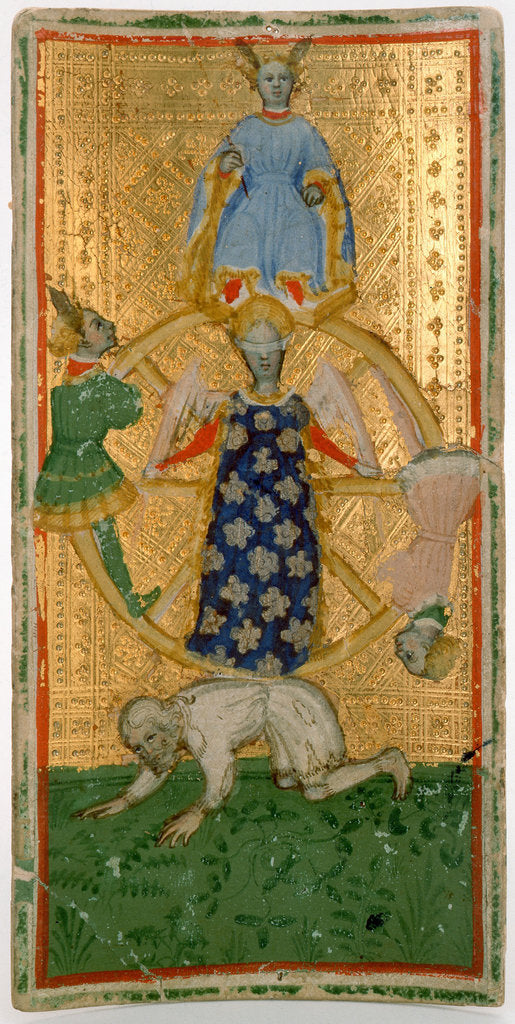 Detail of Wheel Of Fortune. Tarot card by Anonymous