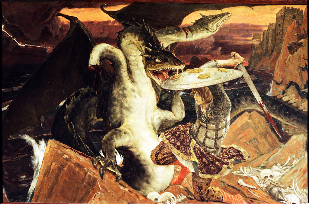 Detail of Ivan Tsarevich fought Zmey Gorynych by Anonymous