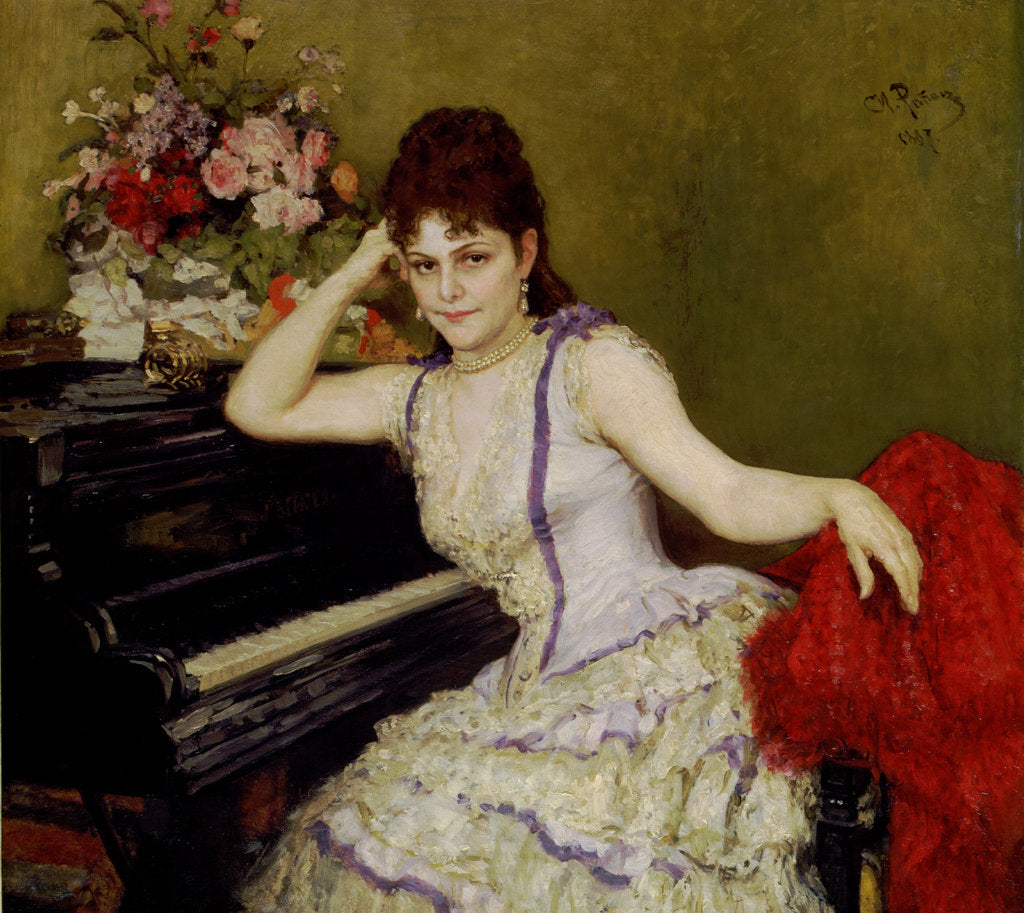 Detail of Portrait of pianist and composer Sophie Menter by Anonymous