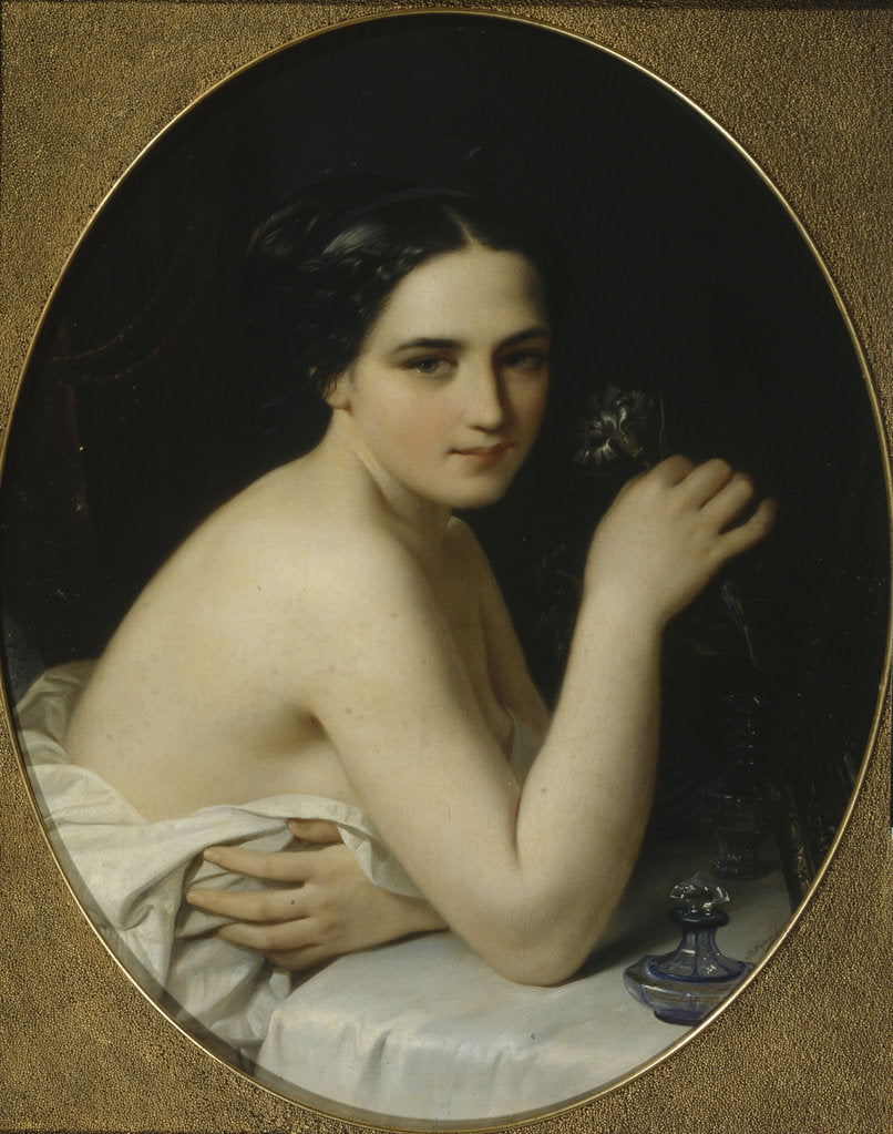 Detail of Girl With Flower by Anonymous