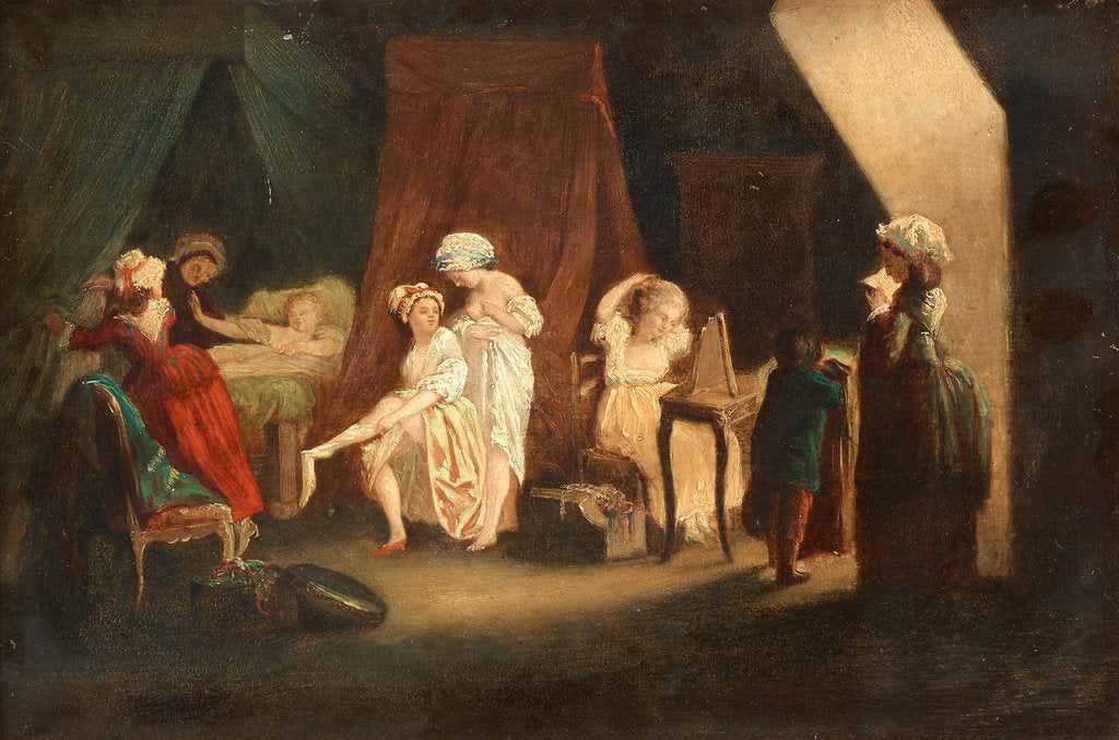 Detail of Le Lever des ouvrières en modes by Anonymous