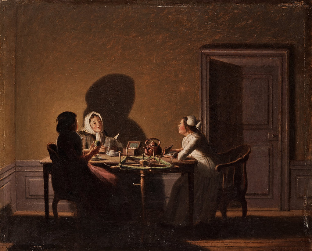 Detail of Reading by Candlelight by Anonymous