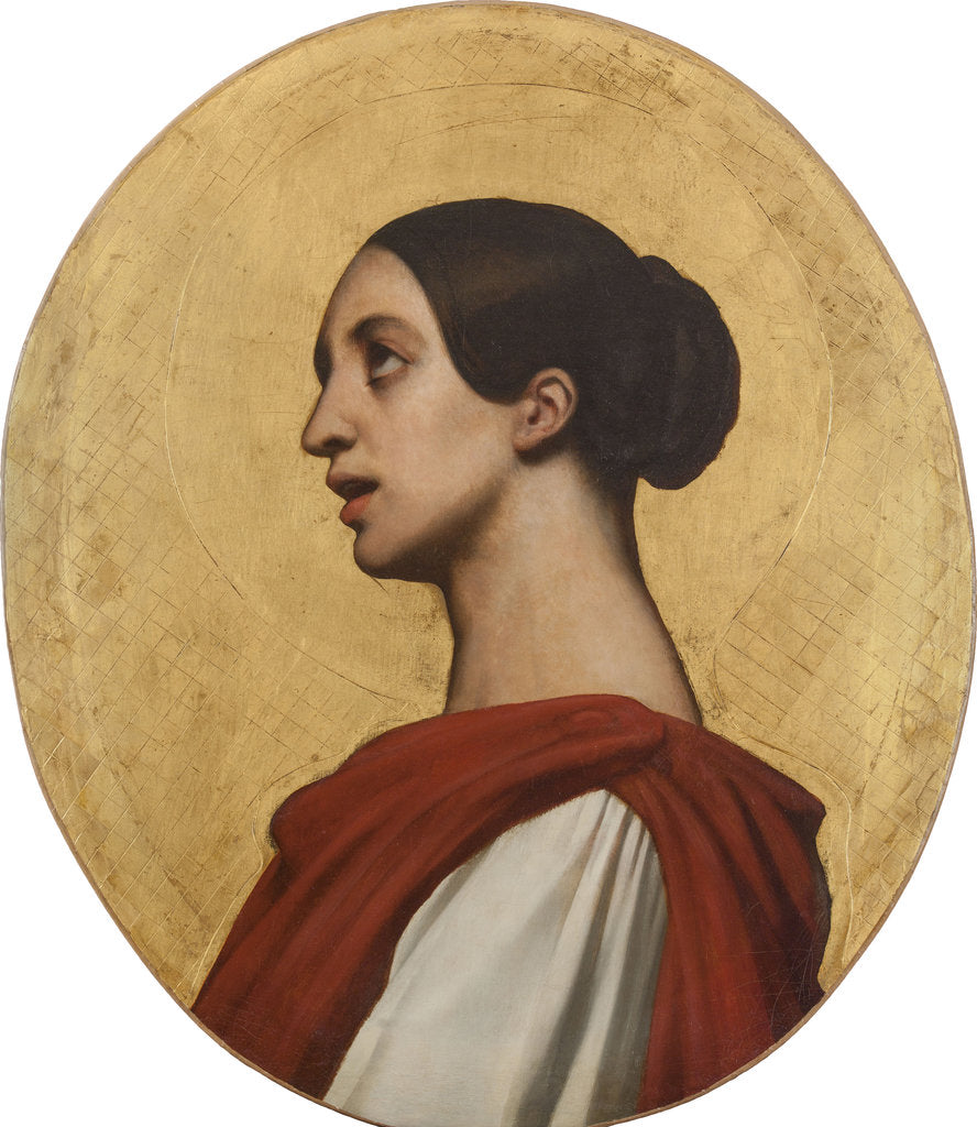 Detail of Portrait of the singer and composer Pauline Viardot as Saint Cecilia by Anonymous