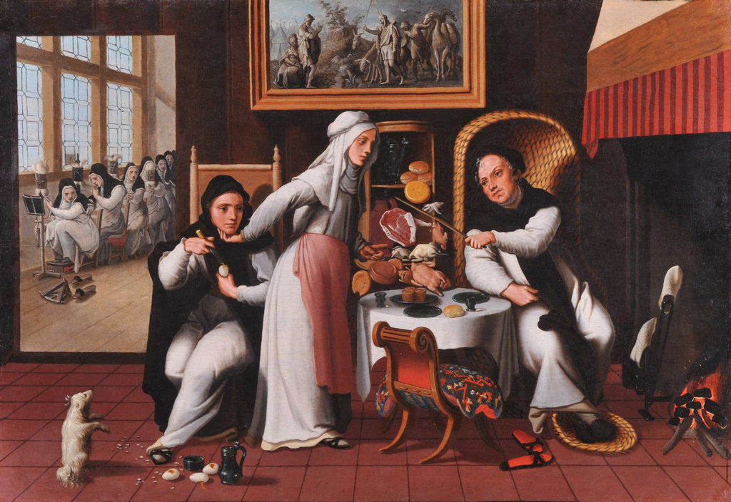 Detail of Scene in a monastery by Anonymous