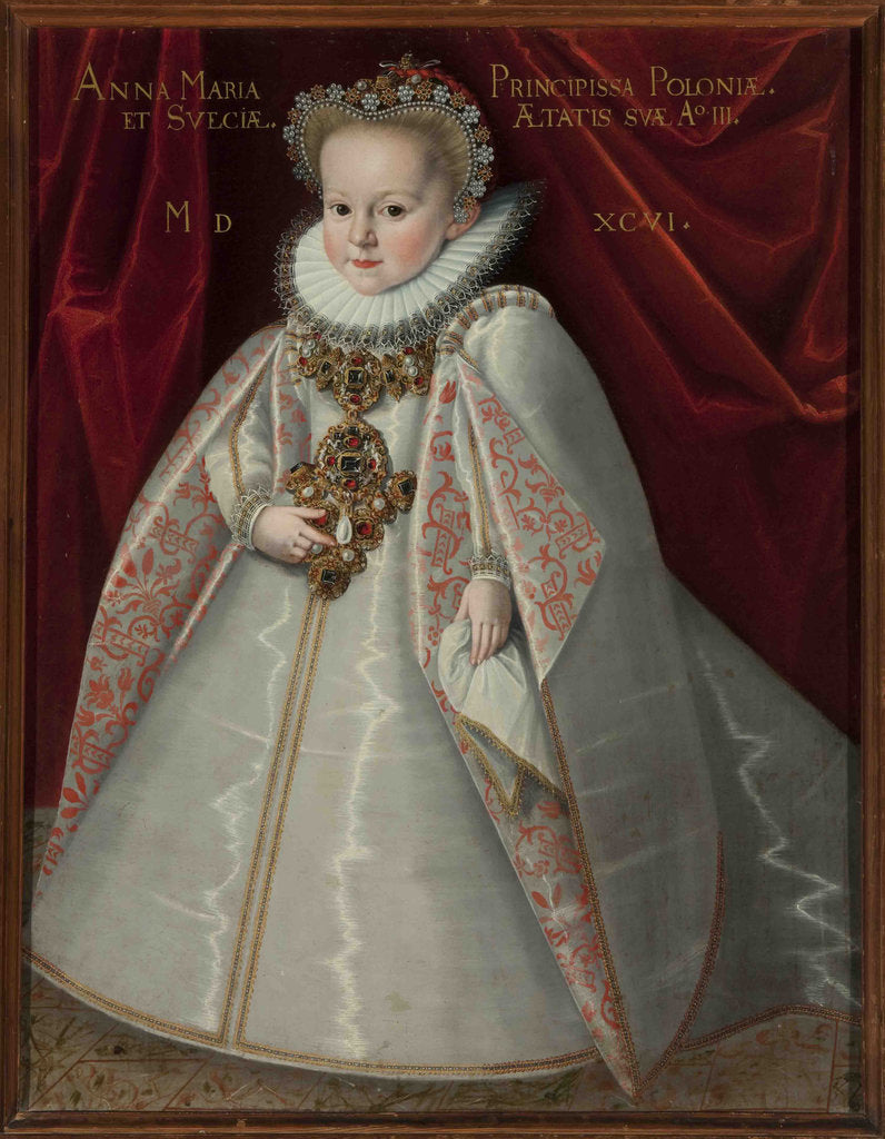 Detail of Portrait of Anna Maria Vasa, daughter of King Sigismund III of Poland by Anonymous
