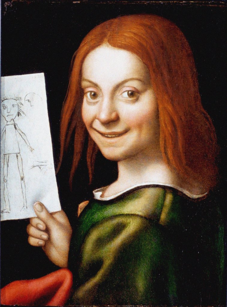 Detail of Portrait of a Child with a Drawing by Anonymous