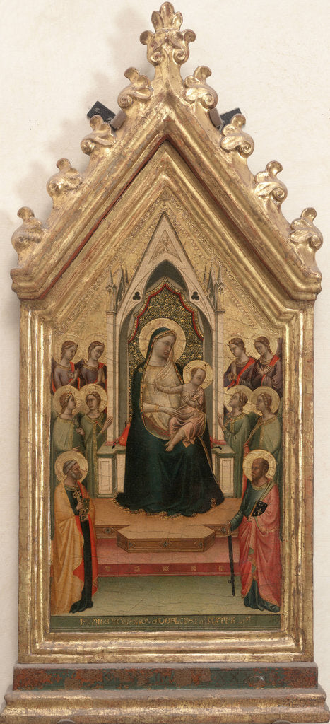 Detail of Madonna and Child with eight Angels and Saints Peter and Paul by Anonymous