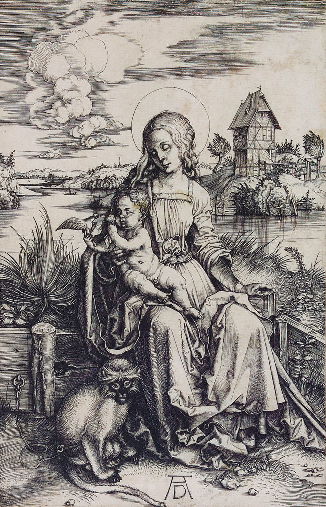 Detail of Madonna with the Monkey by Anonymous